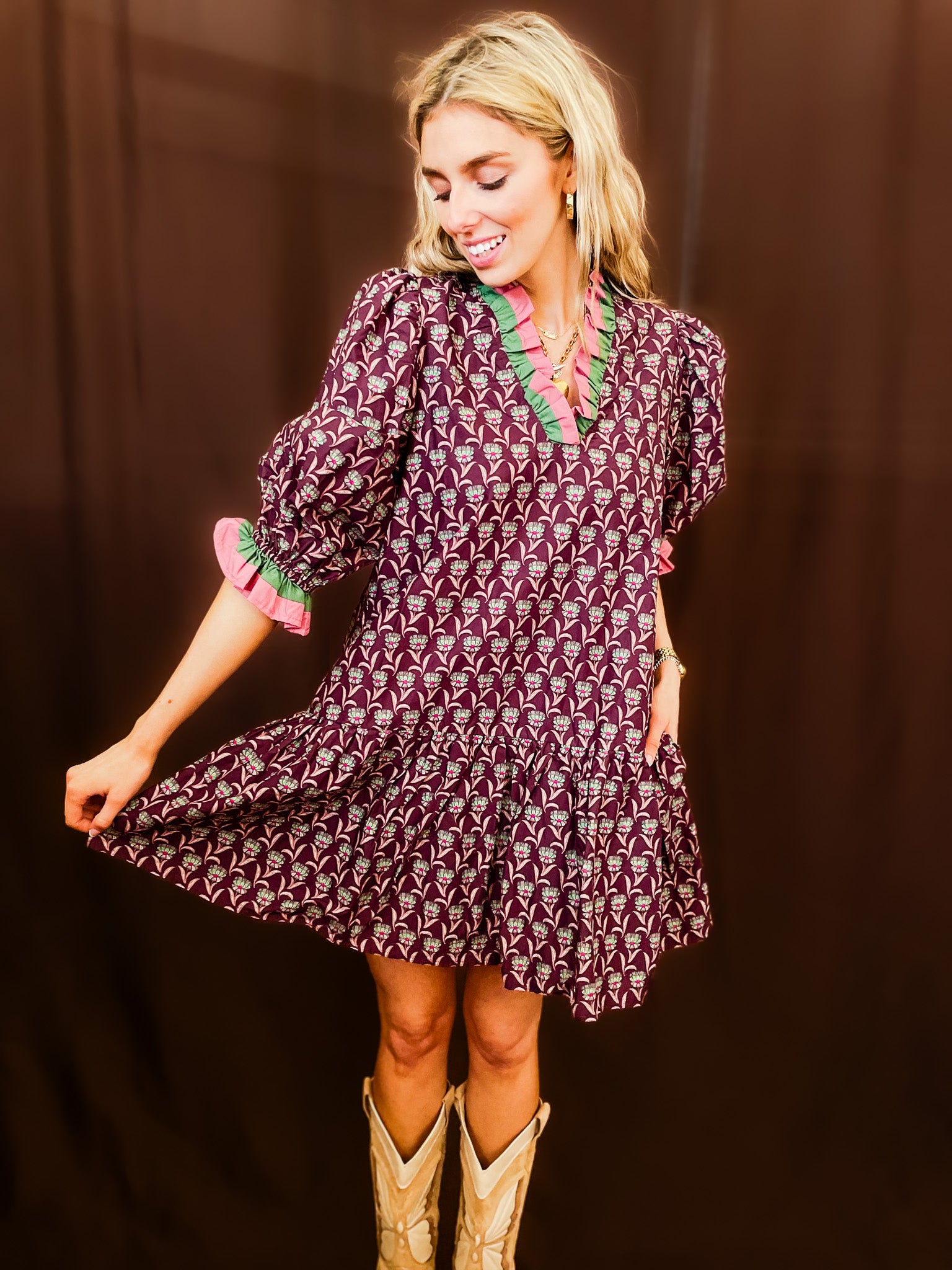 Plum Pudding Dress - Tucker Brown