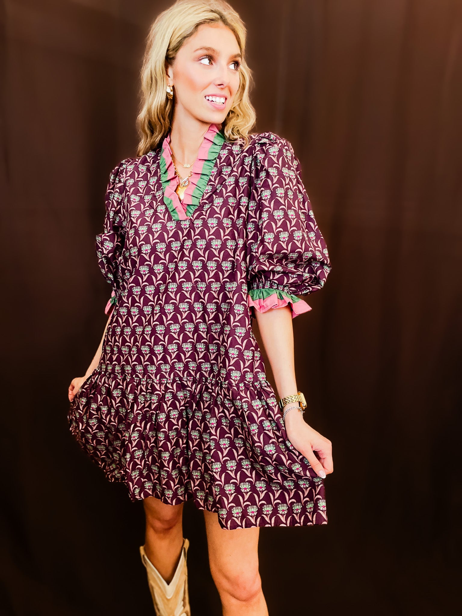 Plum Pudding Dress - Tucker Brown