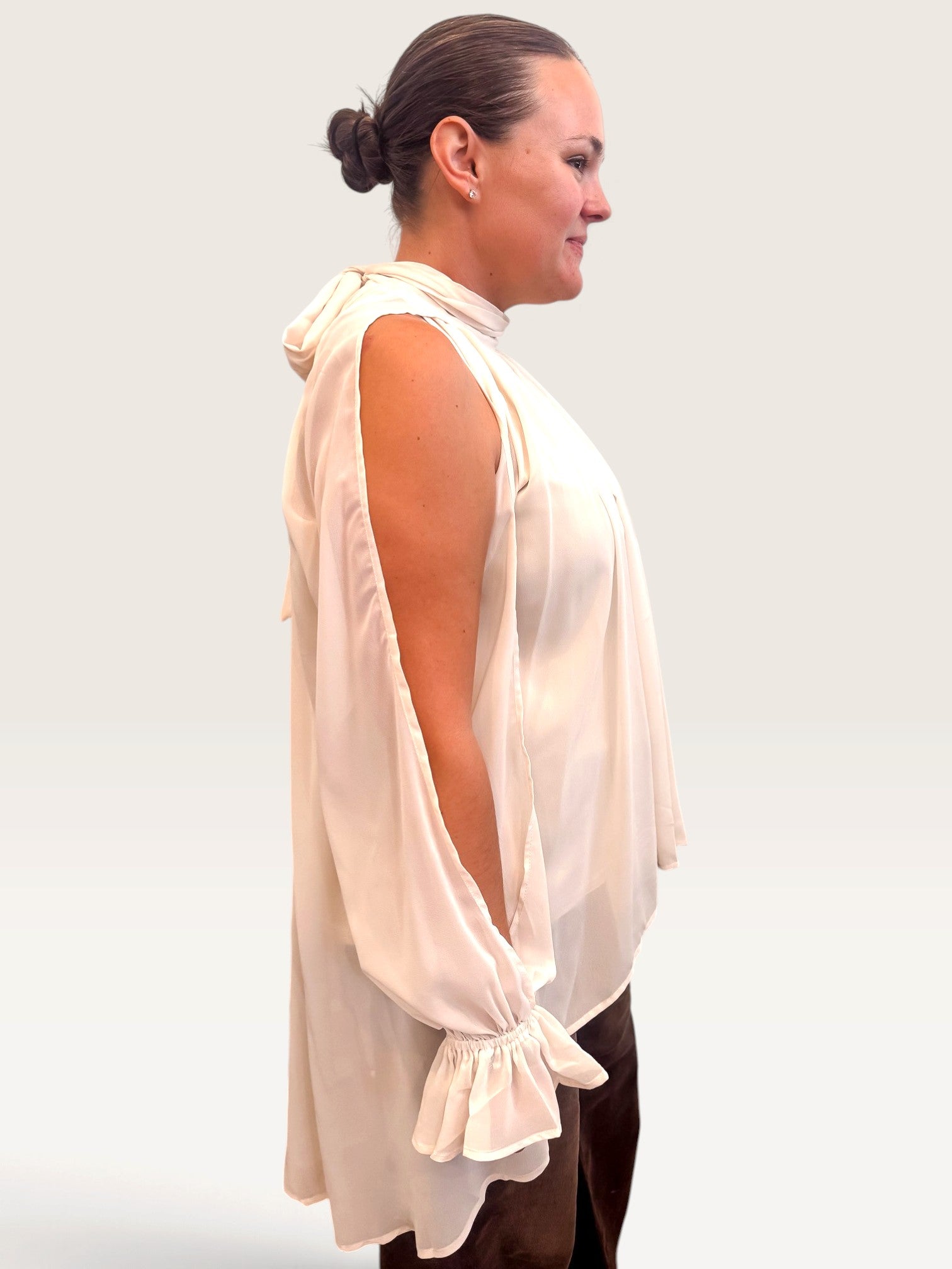 Too Cool High Low Blouse - Cream