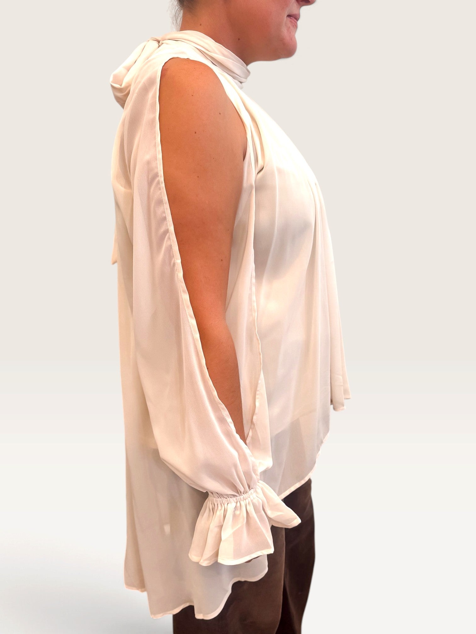 Too Cool High Low Blouse - Cream