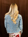 Ruffle Me Up Denim Jacket - Tucker Brown