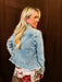 Ruffle Me Up Denim Jacket - Tucker Brown