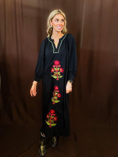 Black Out Floral Dress - Tucker Brown