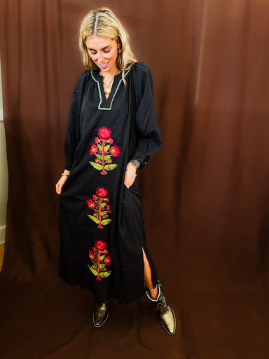 Black Out Floral Dress - Tucker Brown