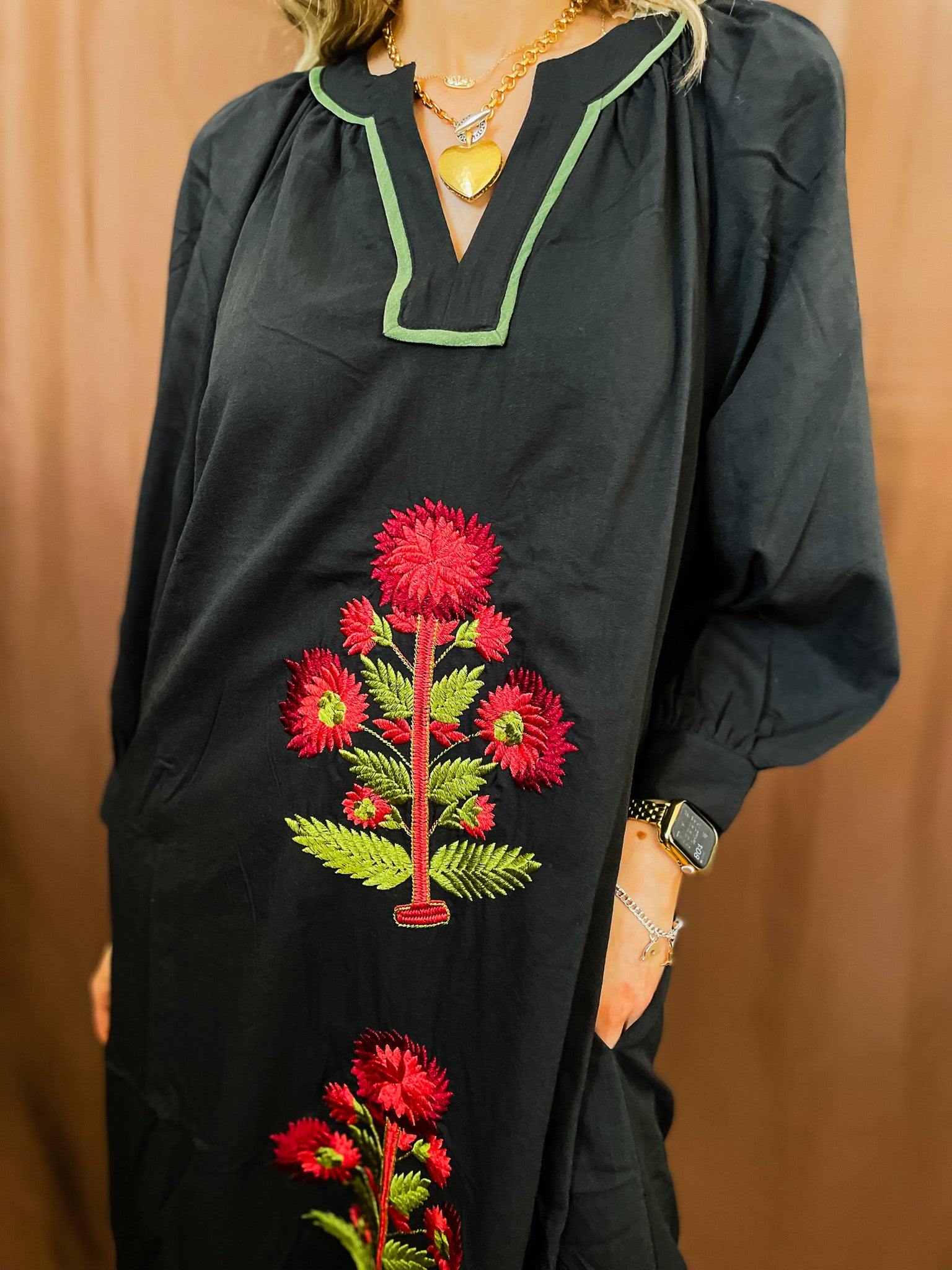 Black Out Floral Dress - Tucker Brown