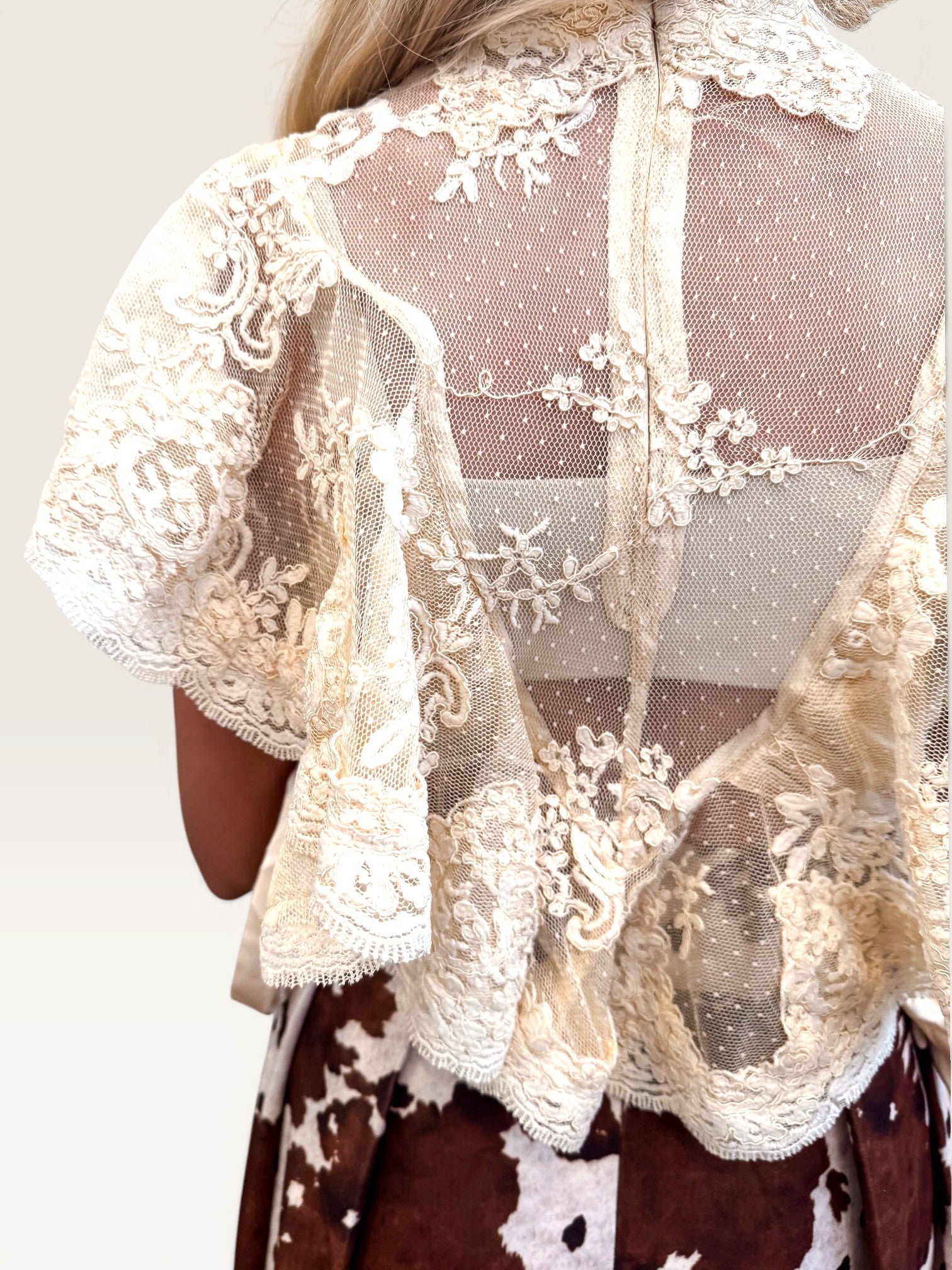 Victorian Lace Tie Blouse