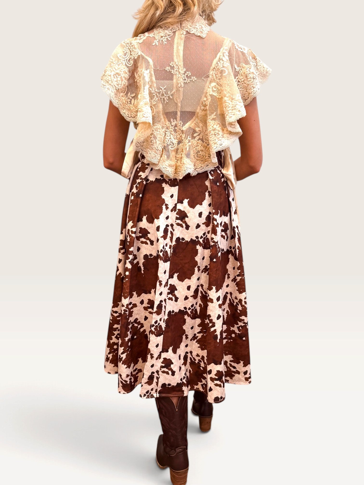 Cows Come Home Skirt - Brown