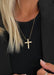 XL Diamond Cross Necklace - Tucker Brown