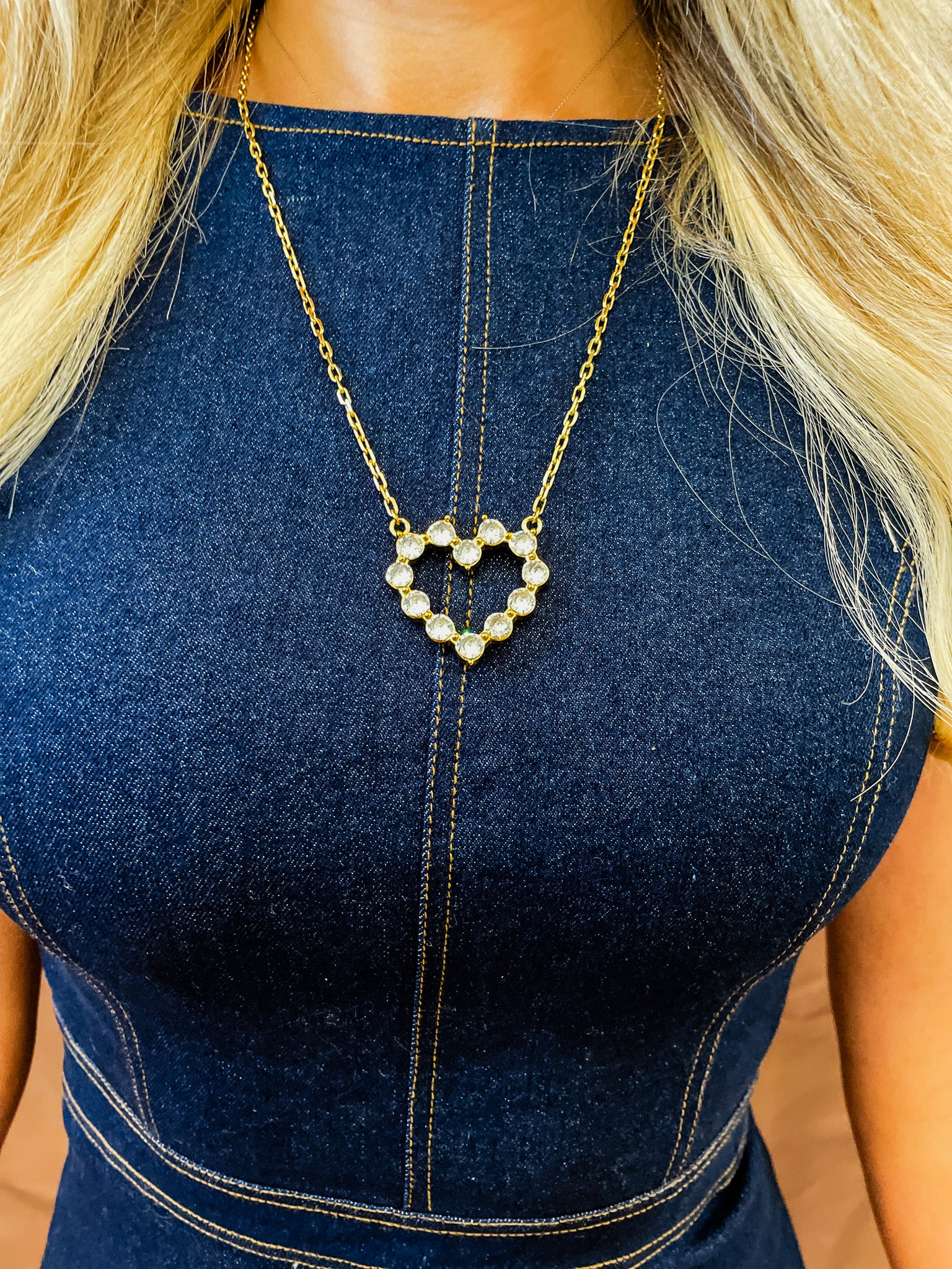 Large Diamond Heart Necklace