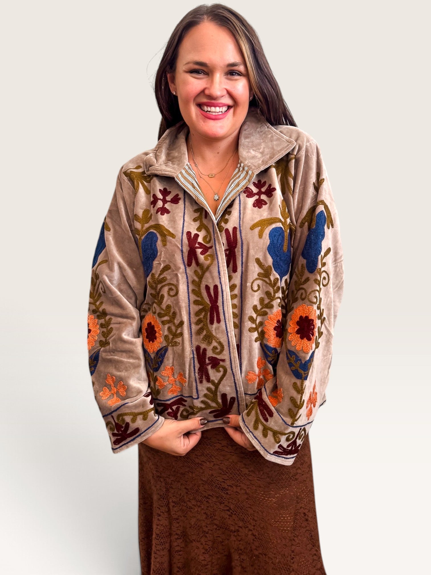 Velvet Vines Embroidered Jacket