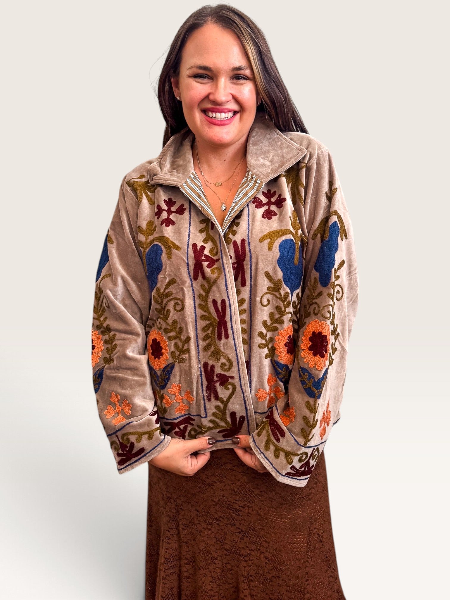 Velvet Vines Embroidered Jacket