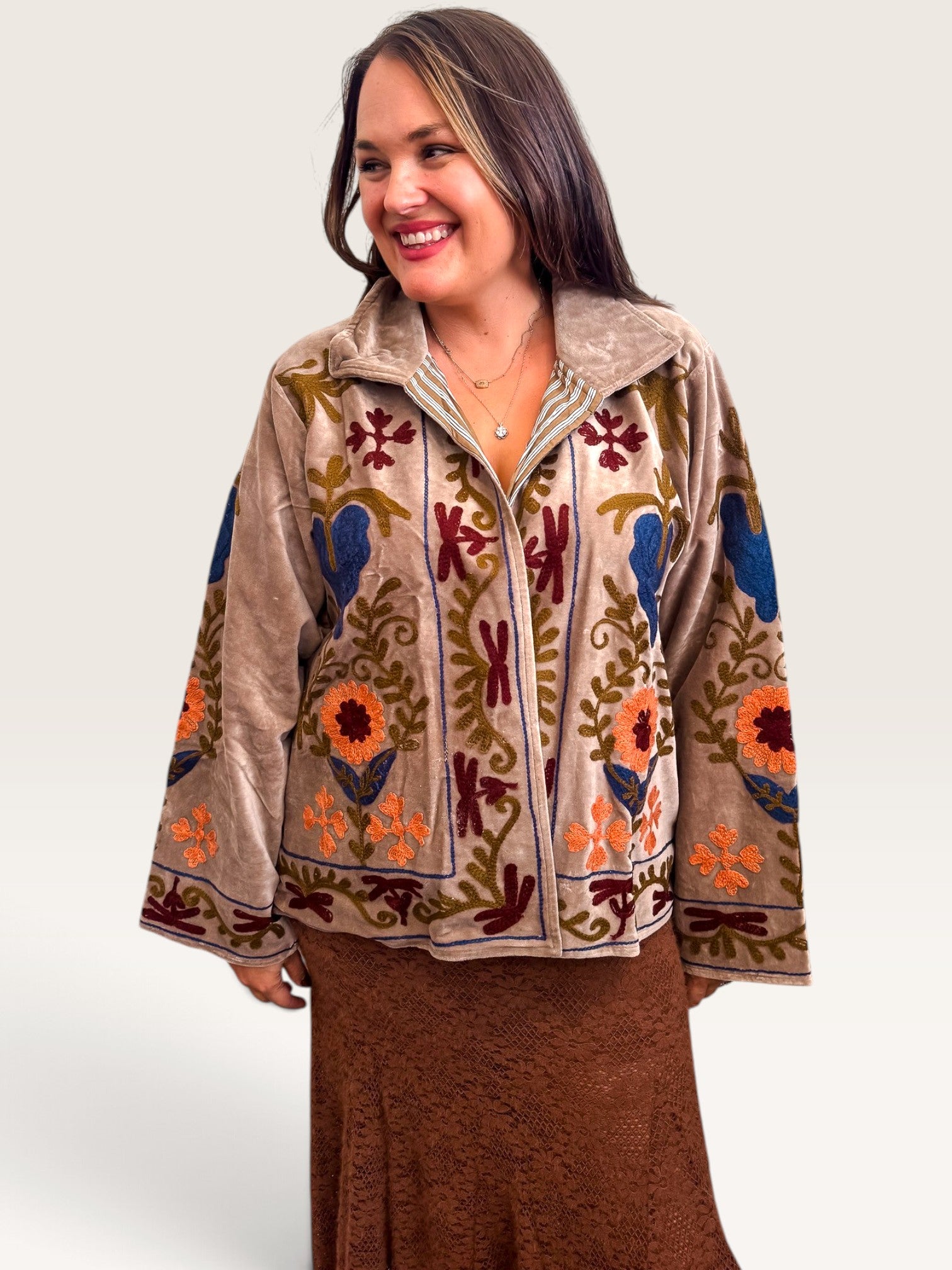 Velvet Vines Embroidered Jacket
