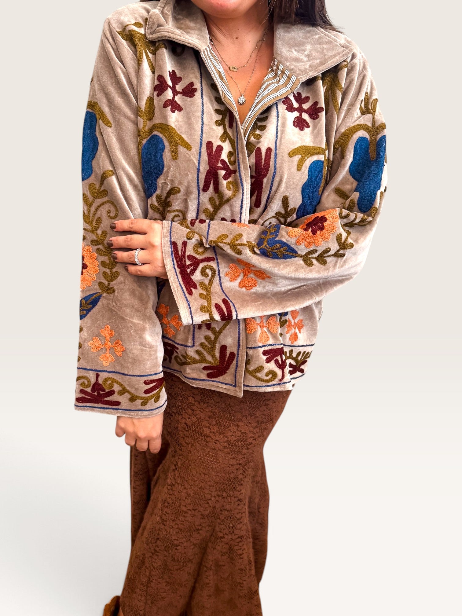 Velvet Vines Embroidered Jacket