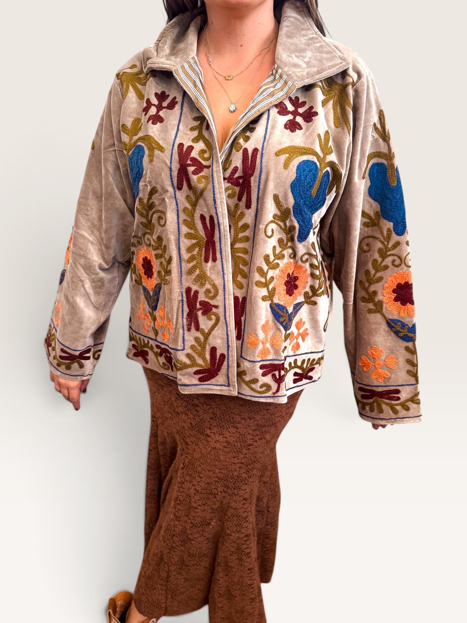 Velvet Vines Embroidered Jacket