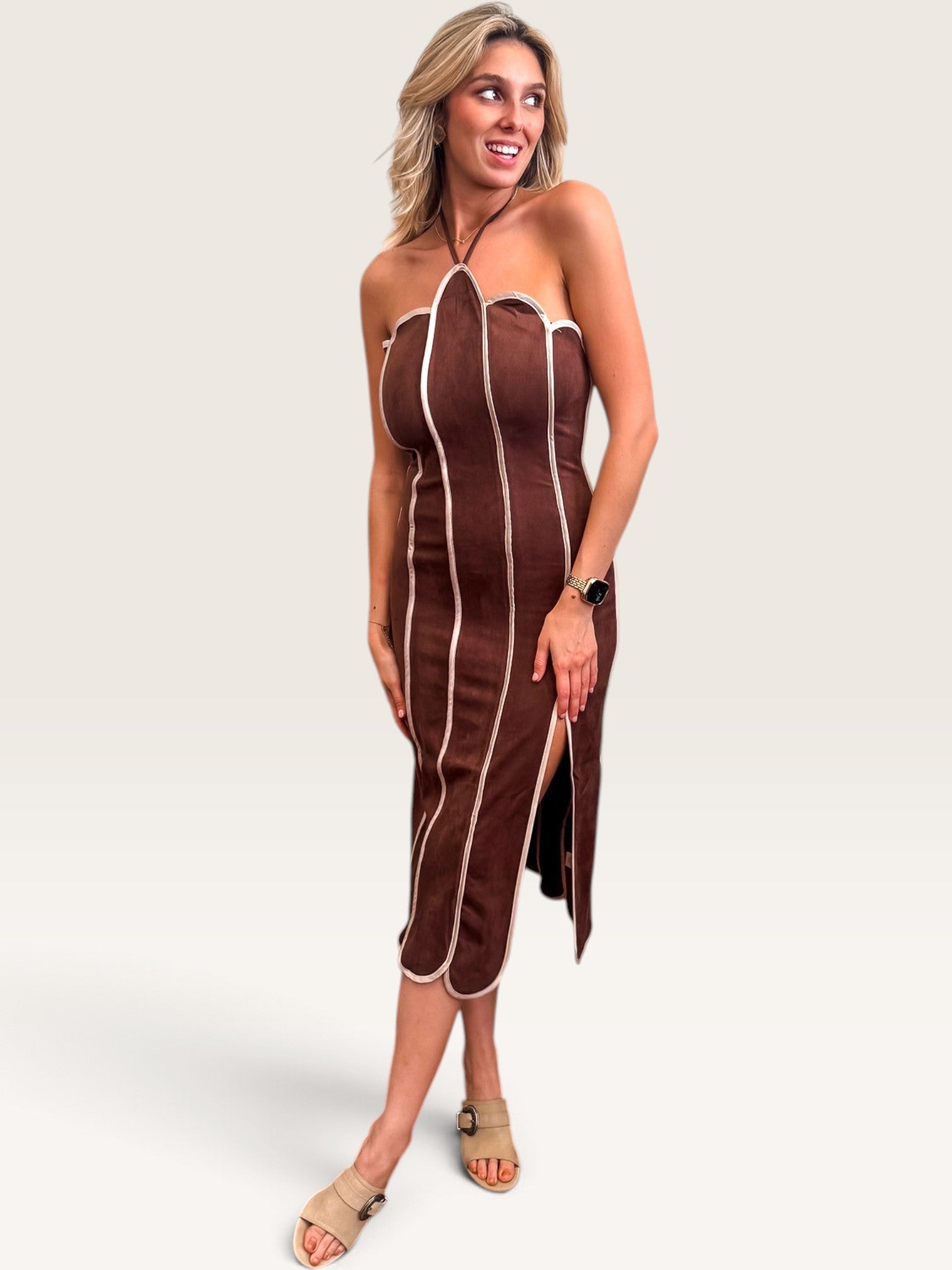 Days Of Suede Dress - Brown