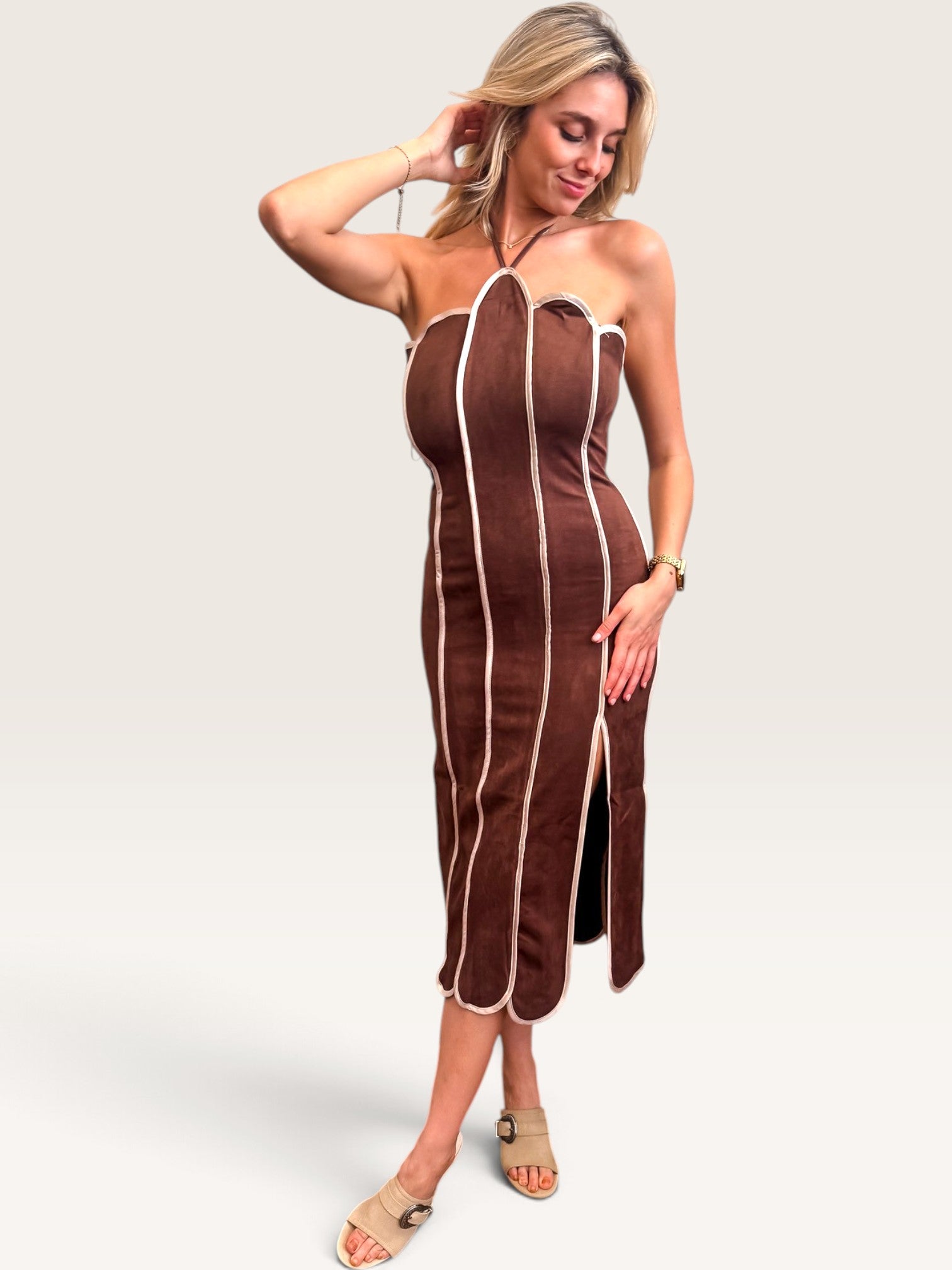 Days Of Suede Dress - Brown