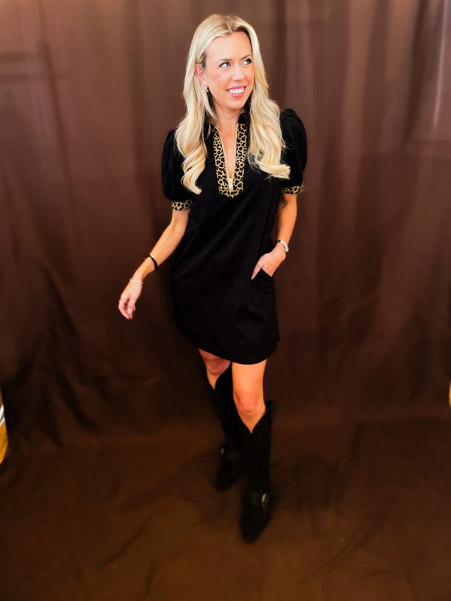 Trimmed With Spots Dress