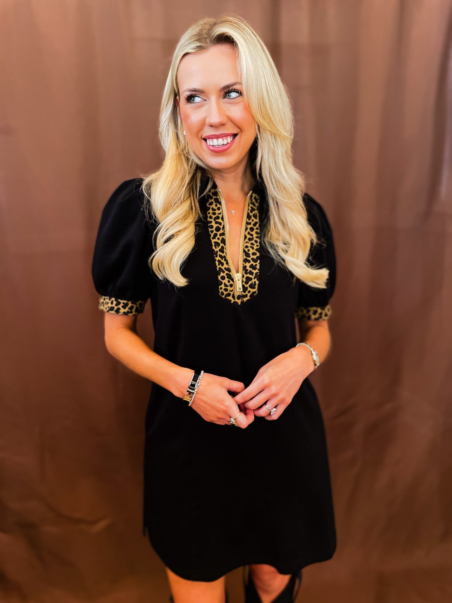 Trimmed With Spots Dress