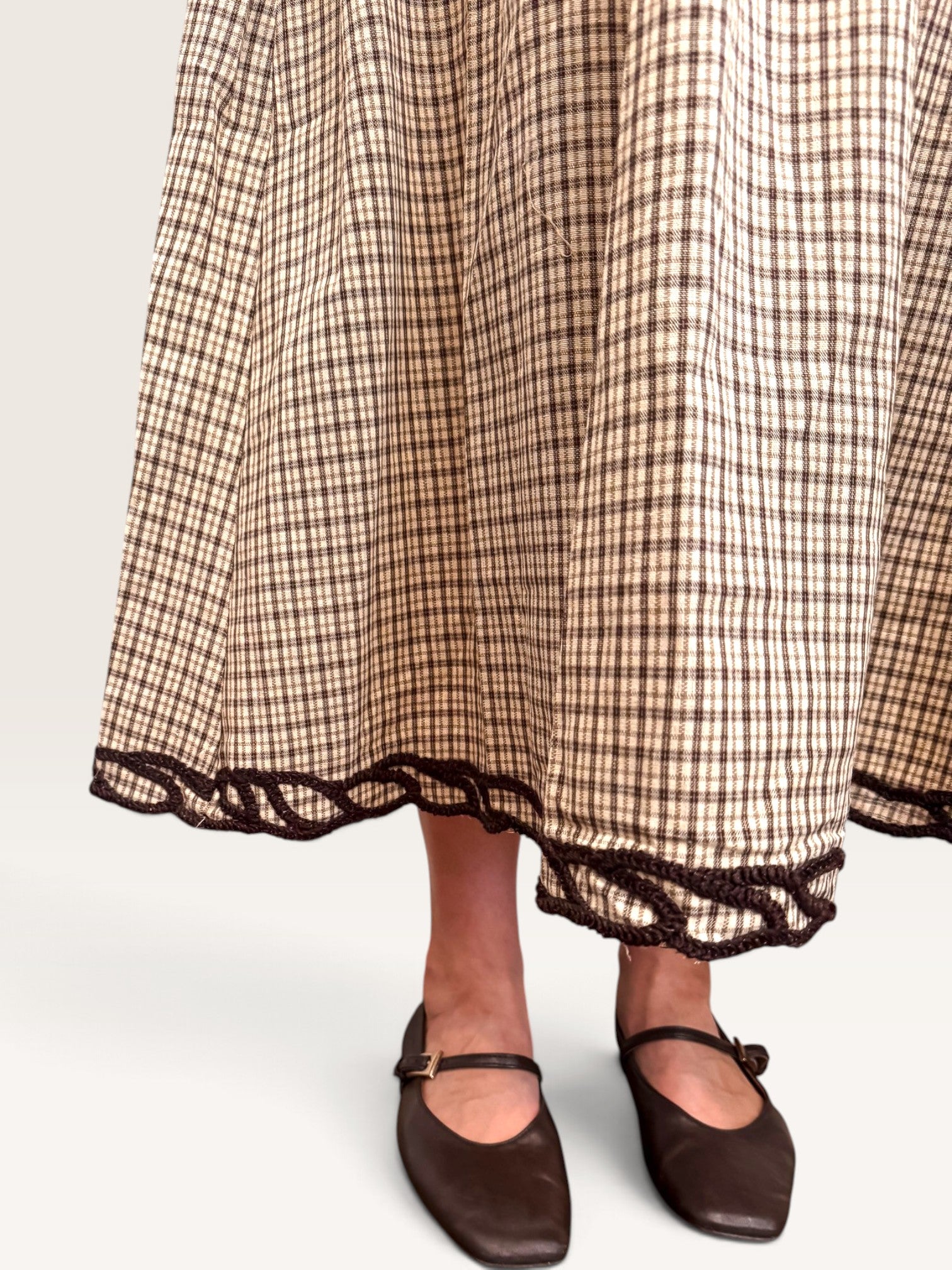Embroidered Plaid Dress