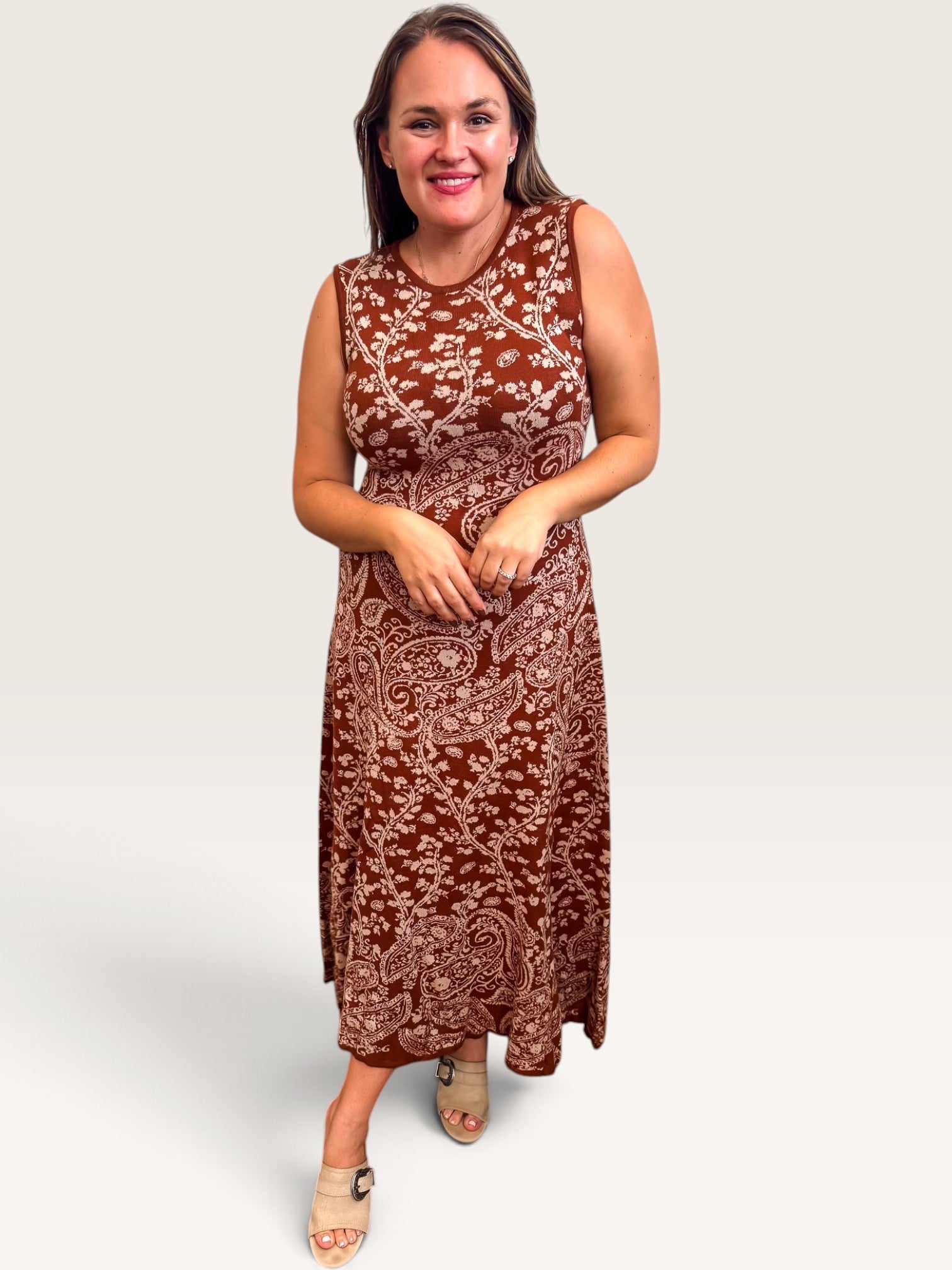 Floral Paisley Knit Dress