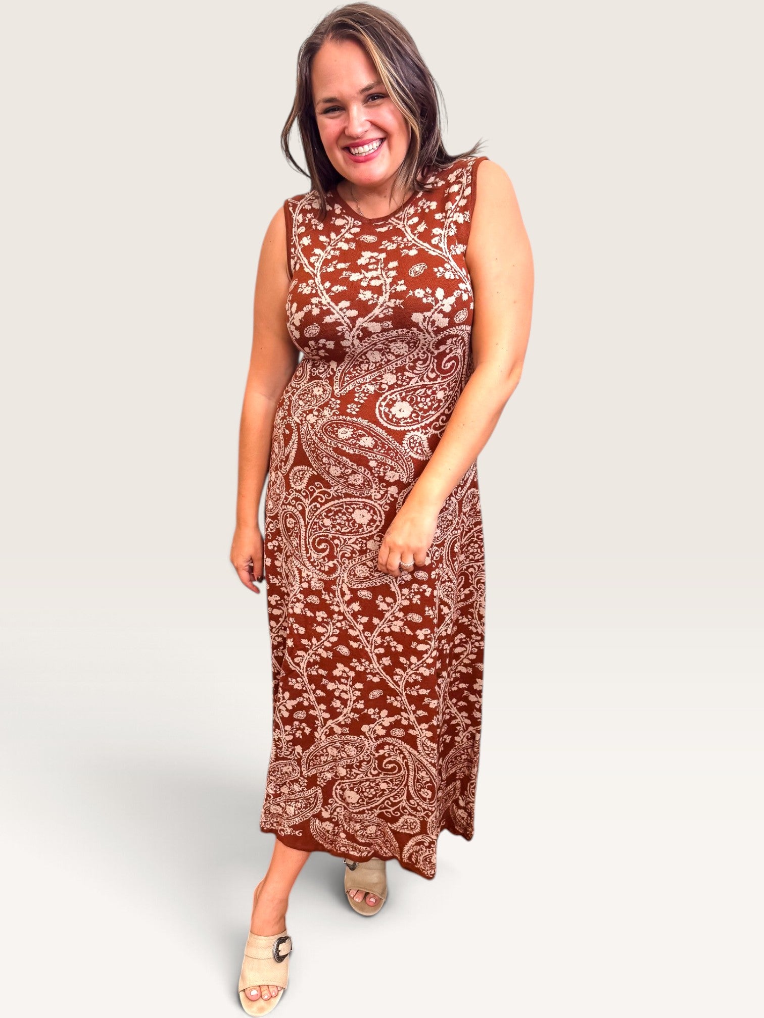 Floral Paisley Knit Dress