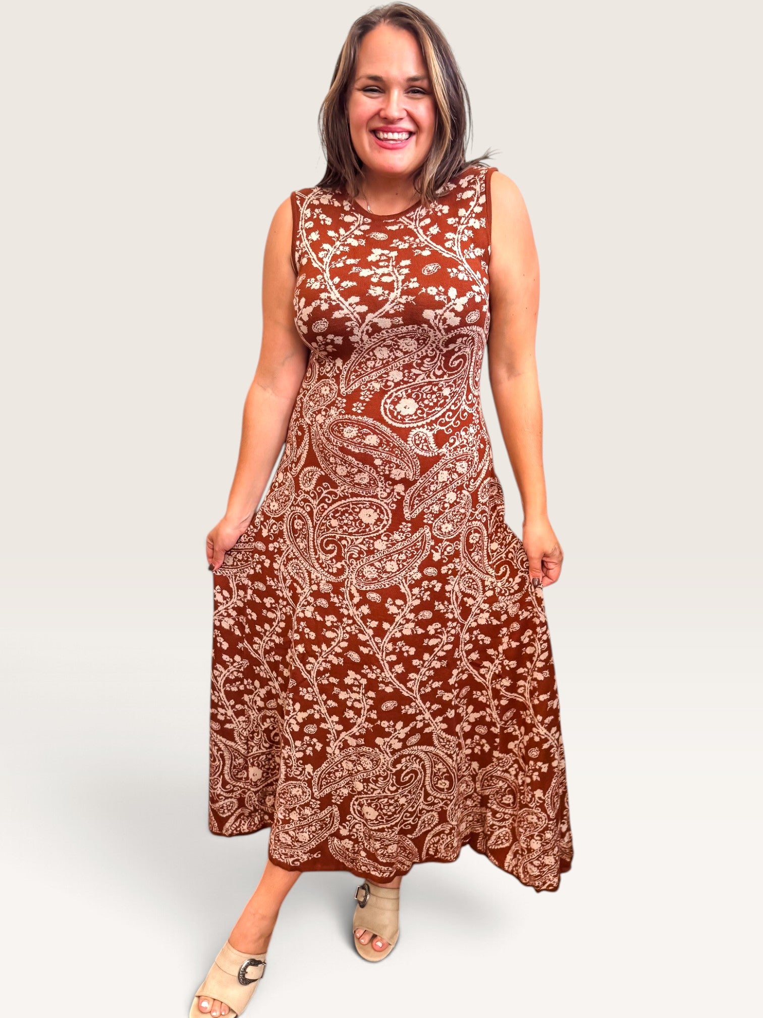 Floral Paisley Knit Dress