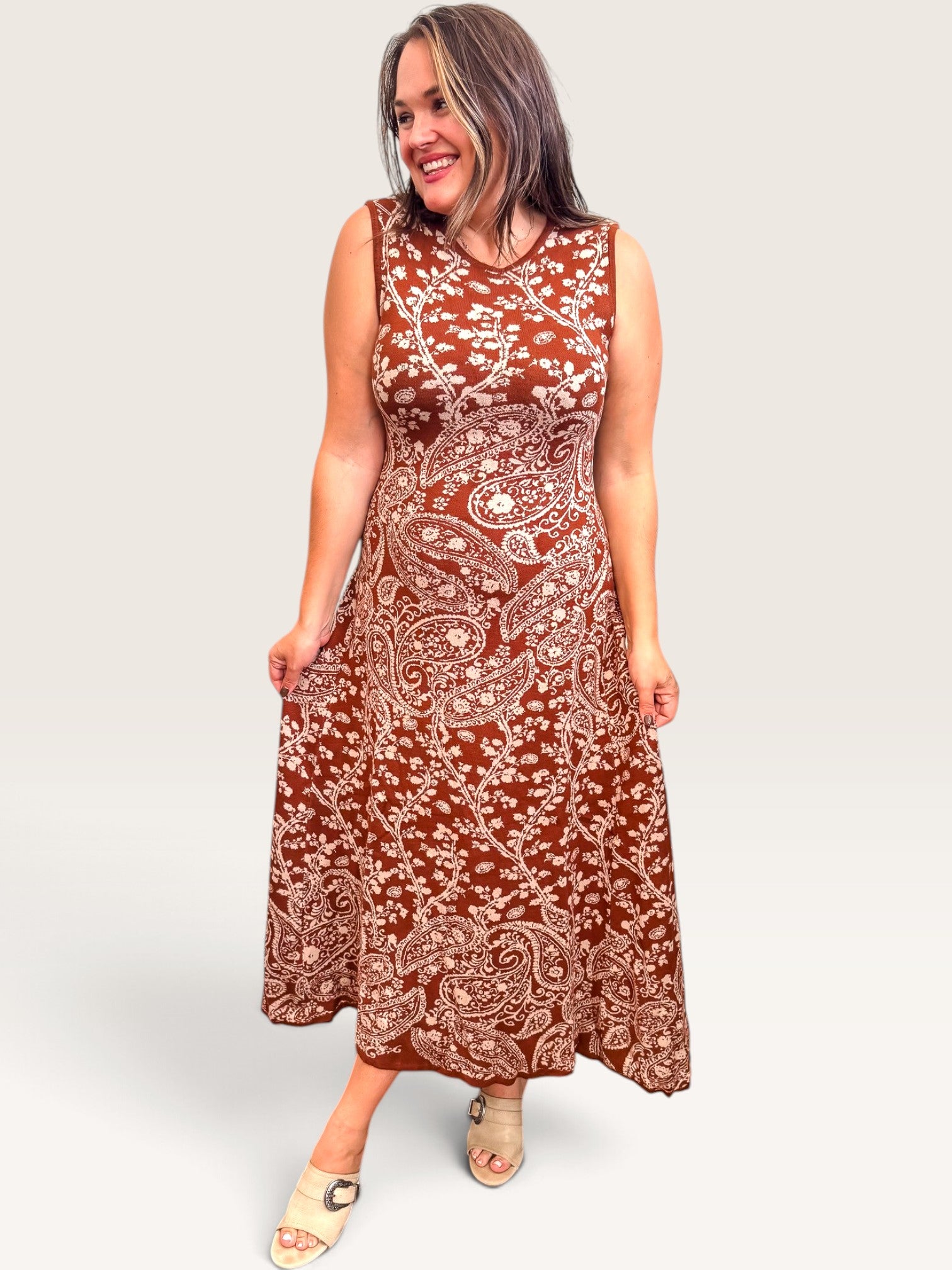Floral Paisley Knit Dress