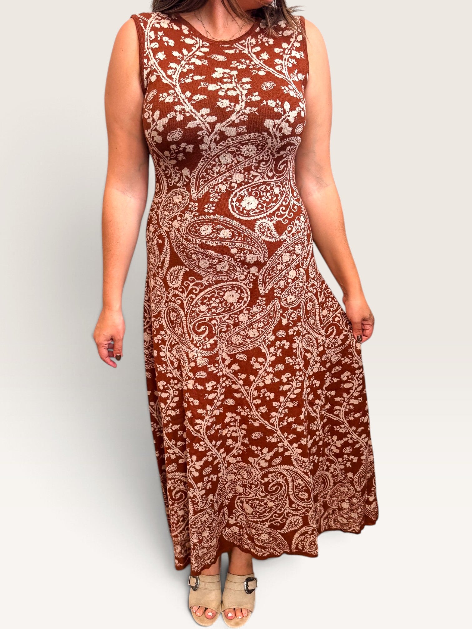 Floral Paisley Knit Dress