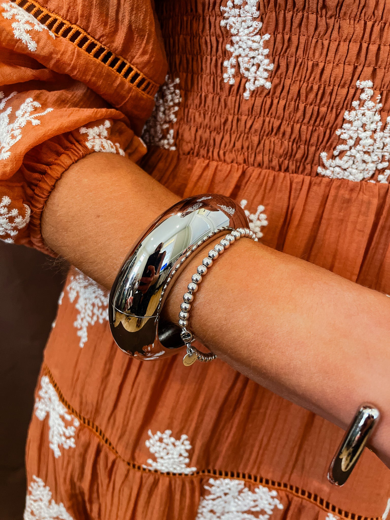 Blaise Statement Bangle - Silver