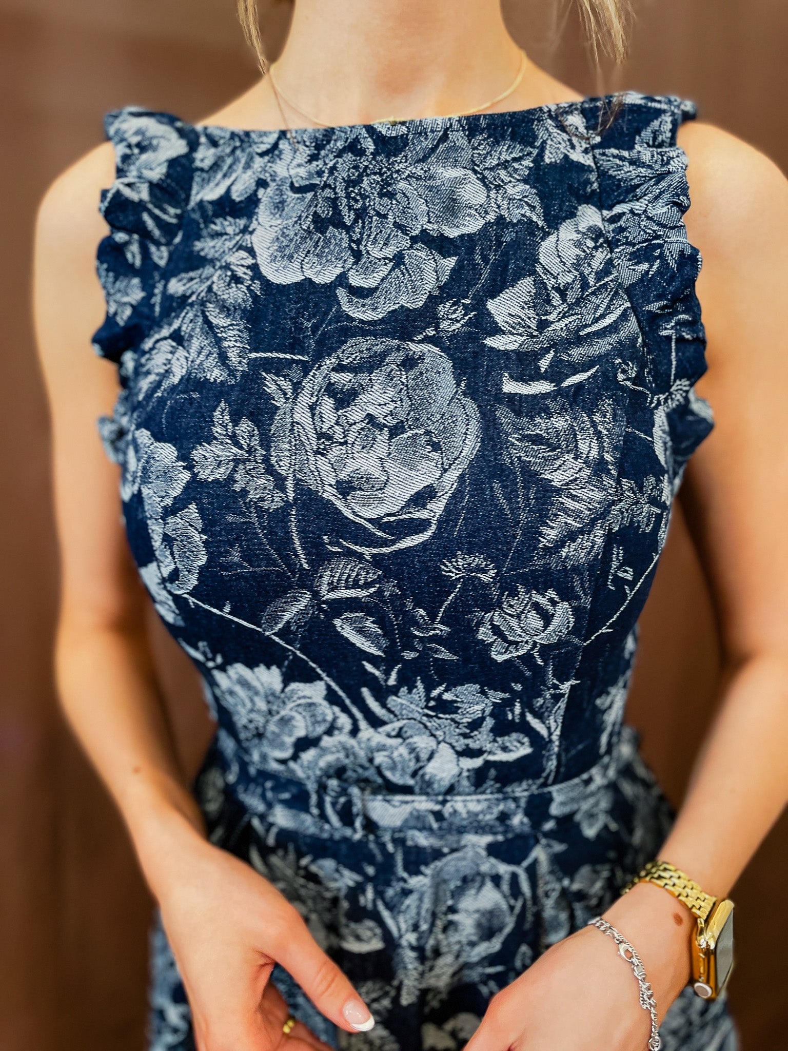 Jacquard Denim Dress