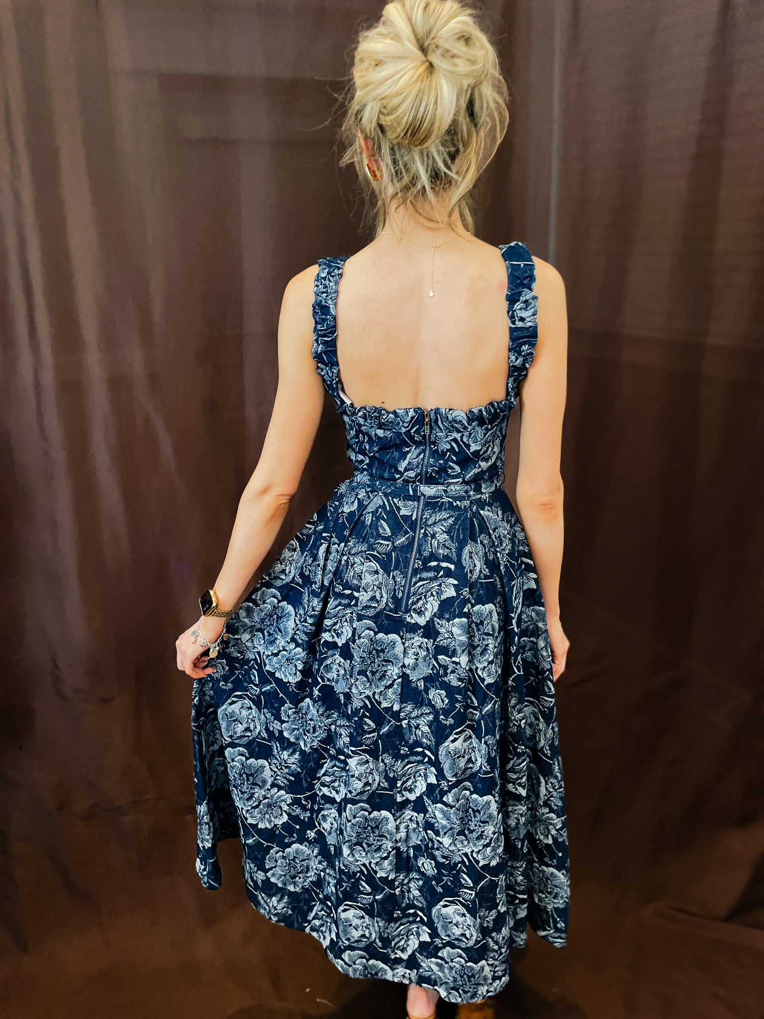 Jacquard Denim Dress
