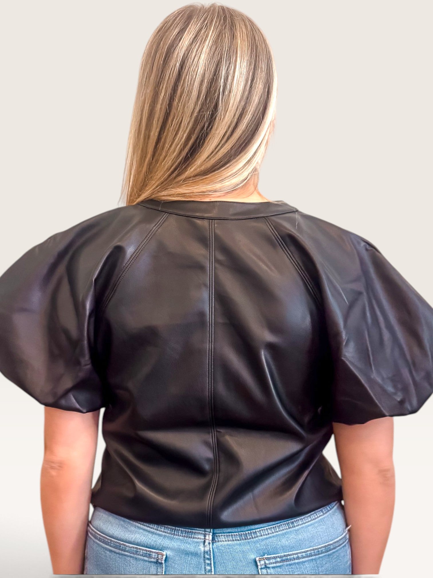 Cecilia Leather Top - Black