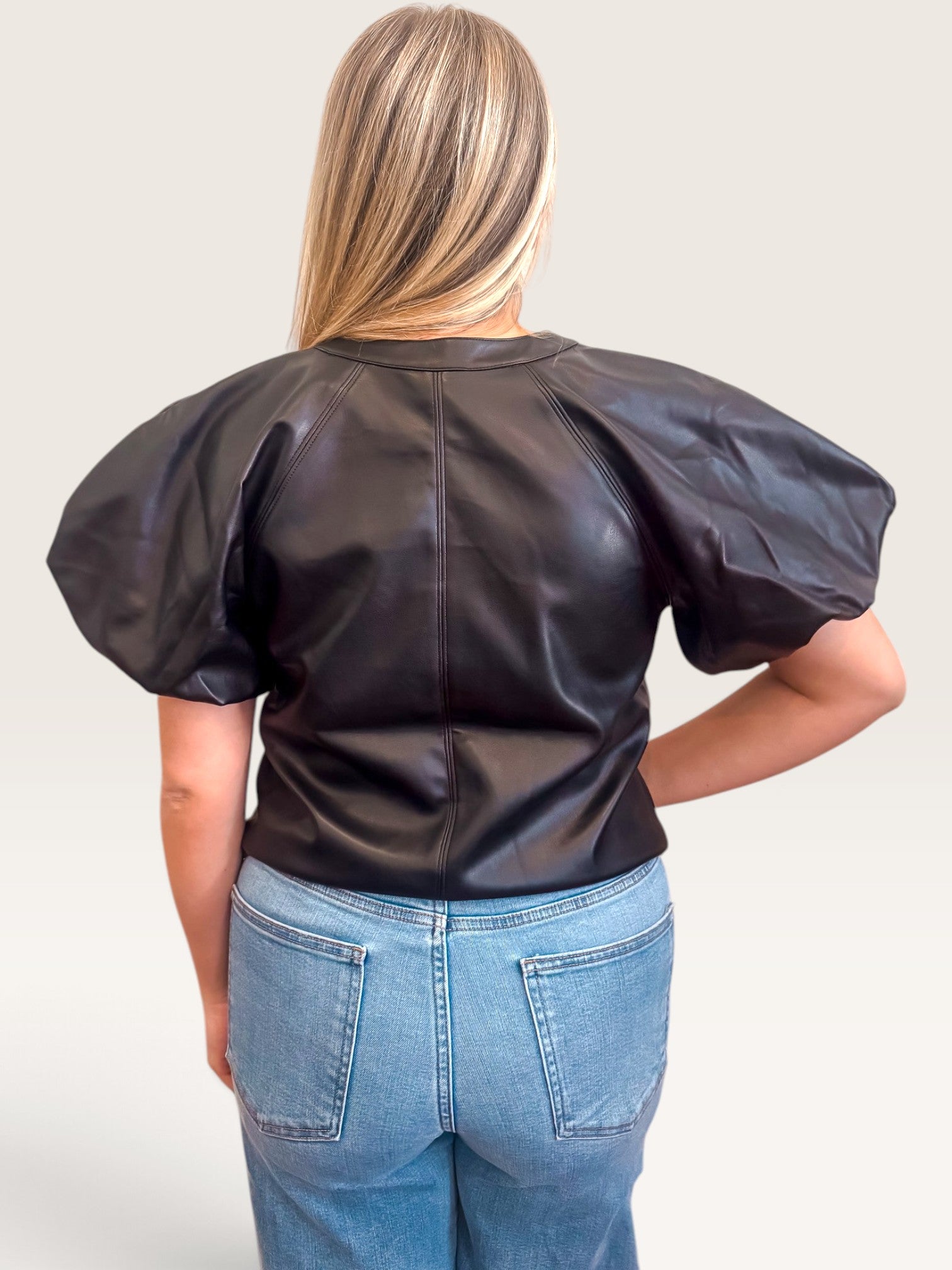 Cecilia Leather Top - Black