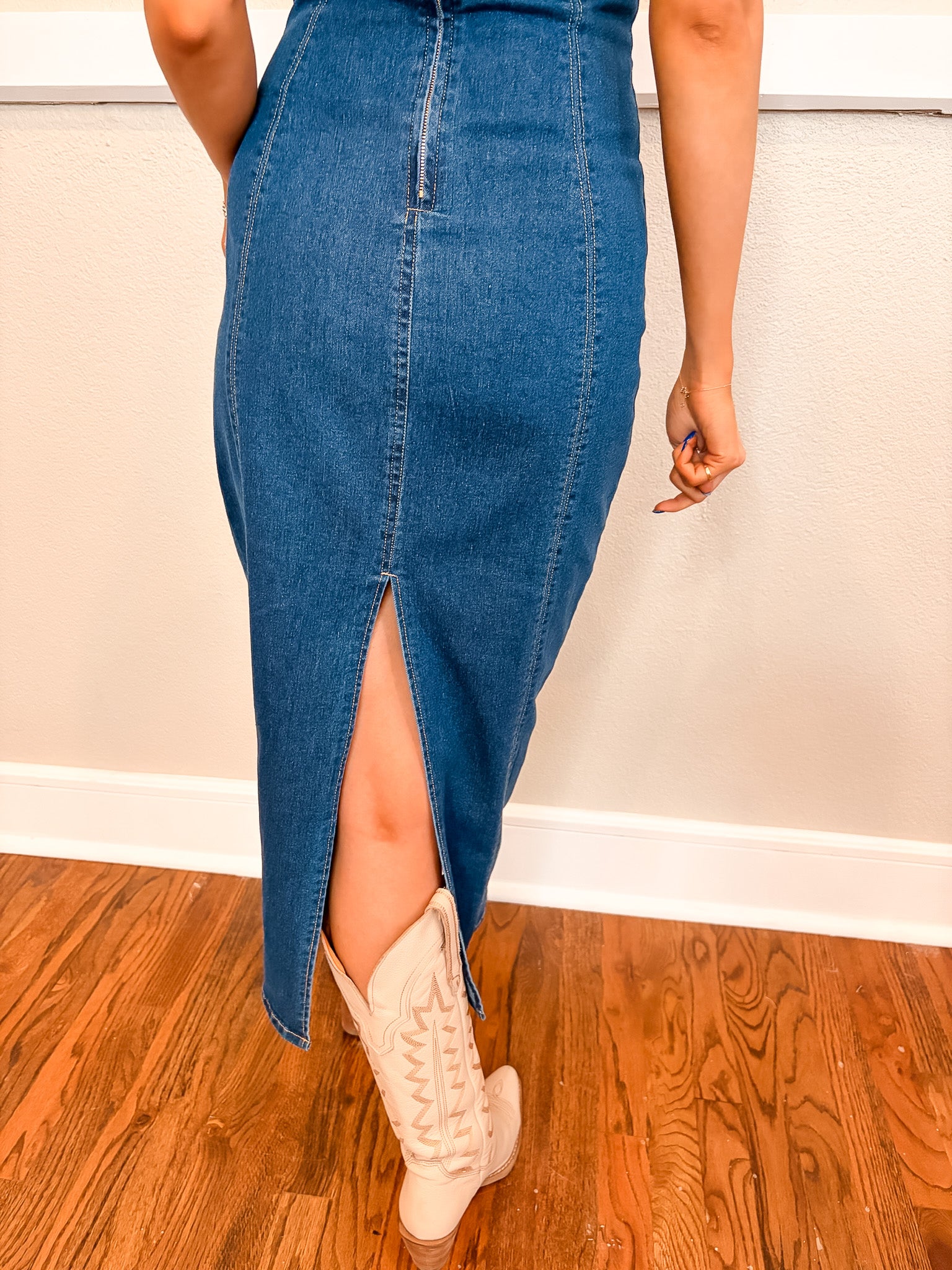 Elaine Denim Dress - Dark