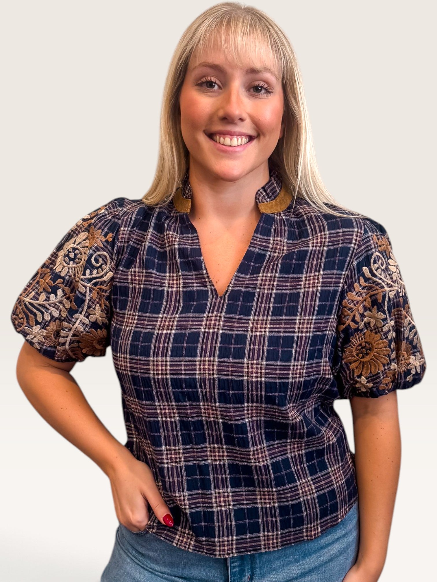 Wildflower Gingham Top