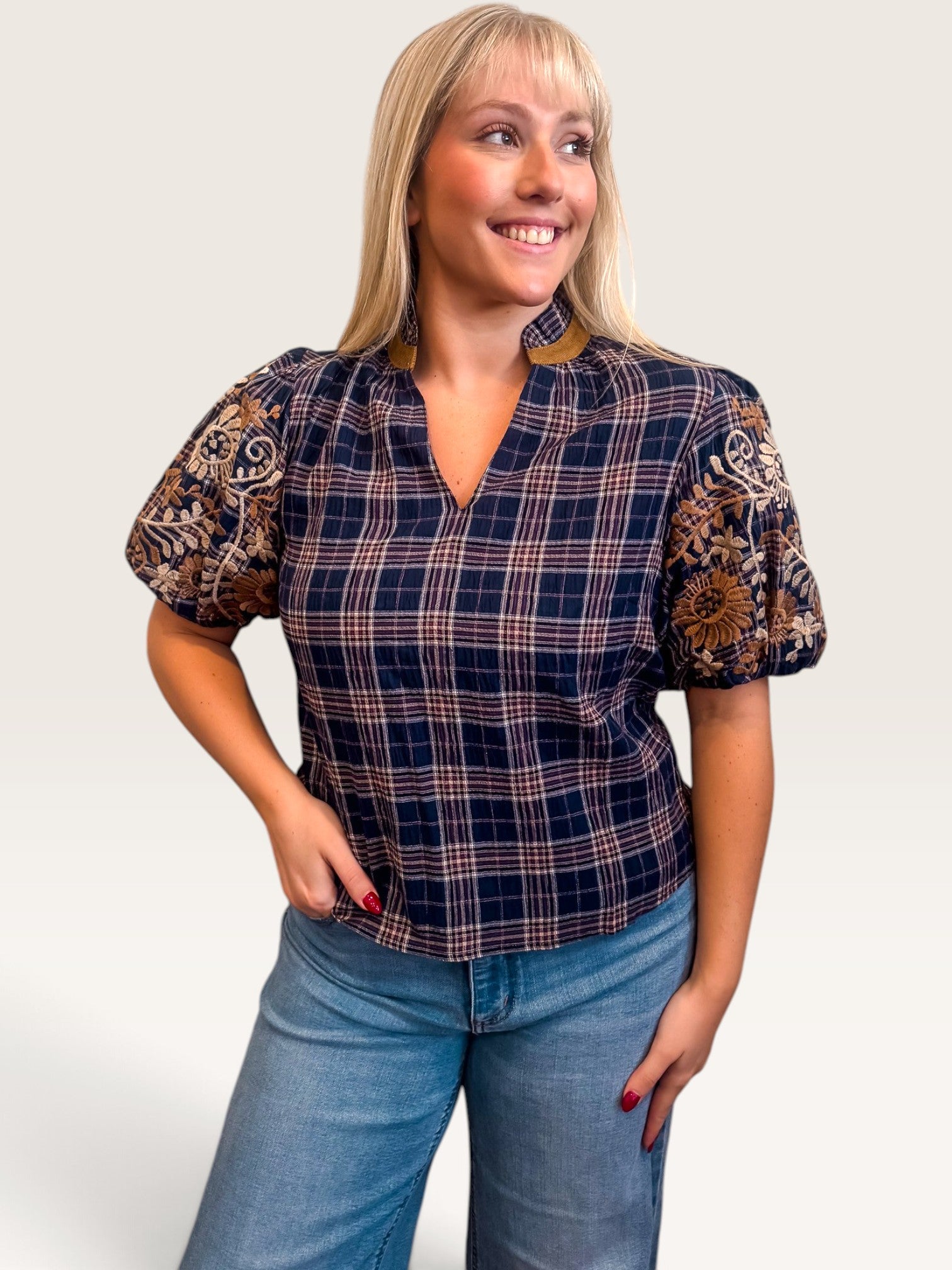 Wildflower Gingham Top