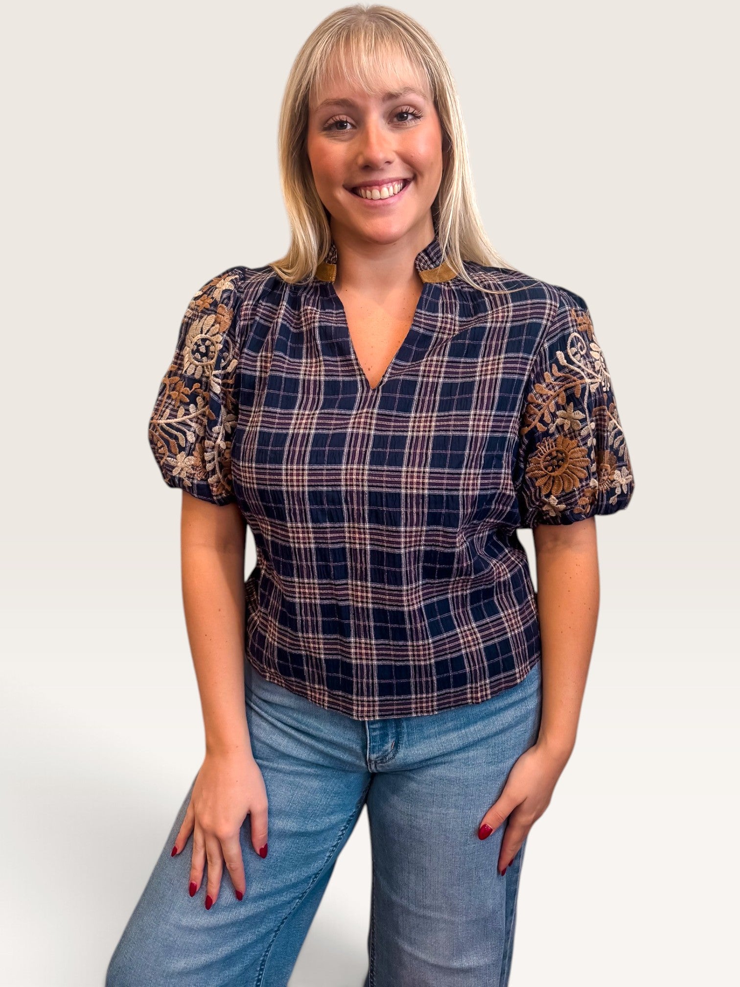 Wildflower Gingham Top