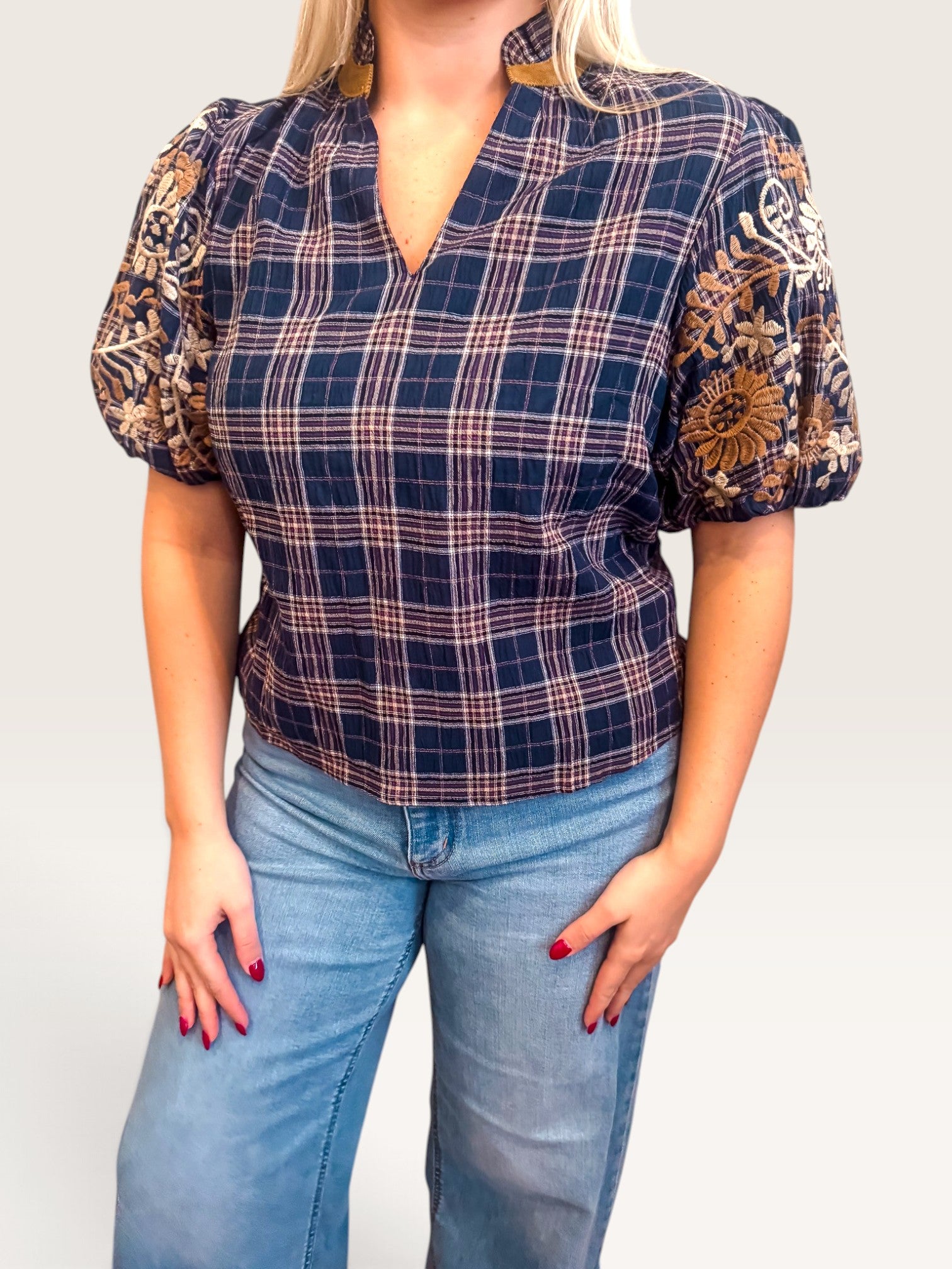 Wildflower Gingham Top