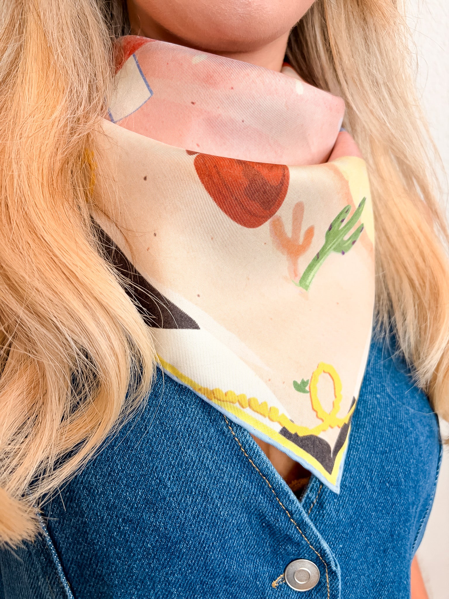 Hollywood Cowgirl Silk Square Scarf