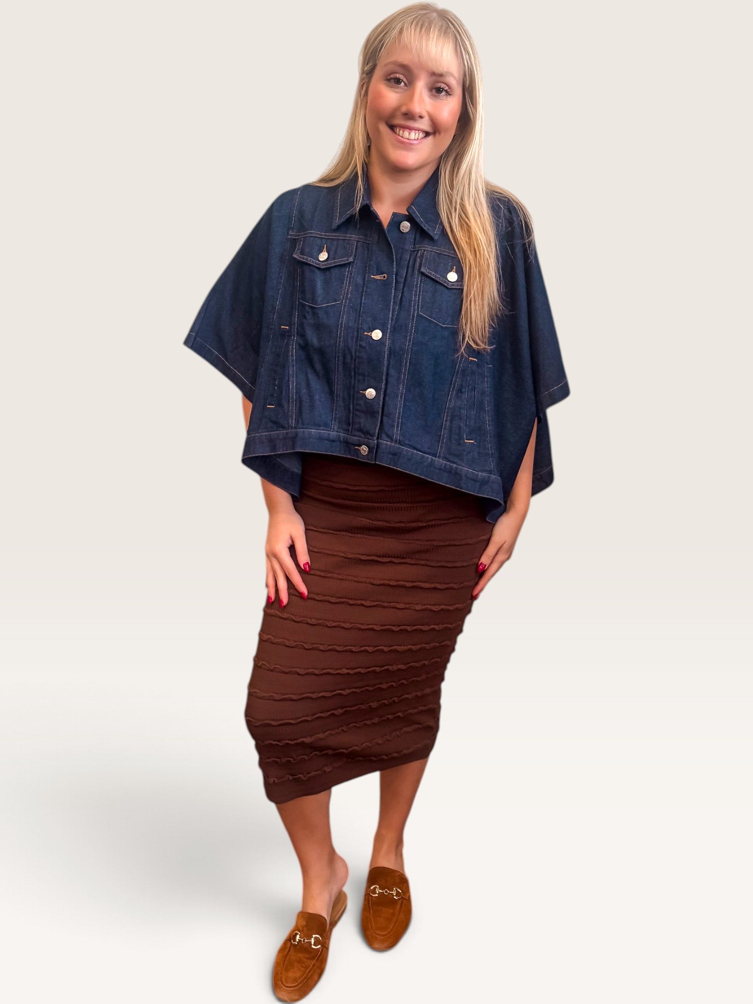 Denim Cape Jacket