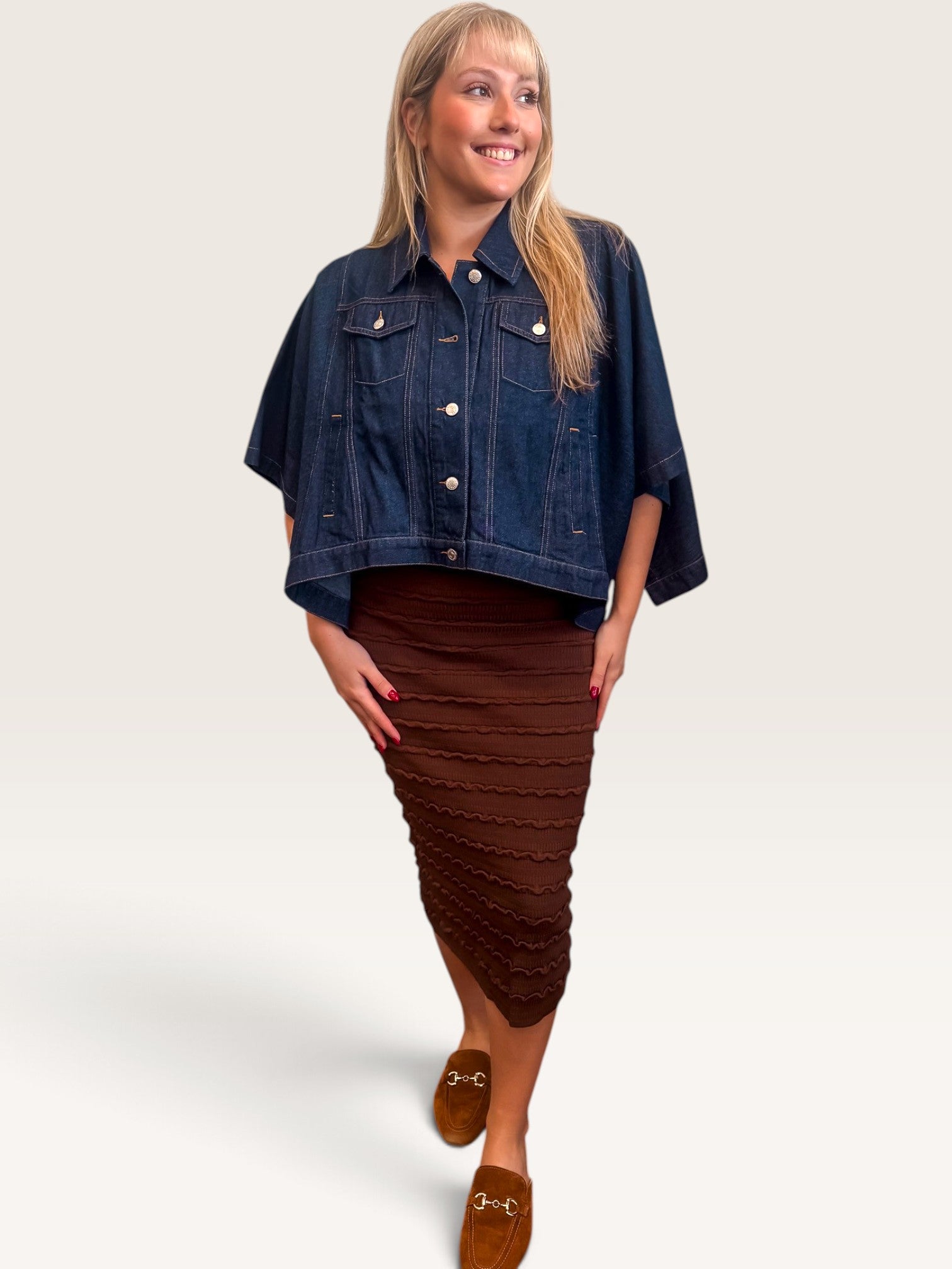 Denim Cape Jacket