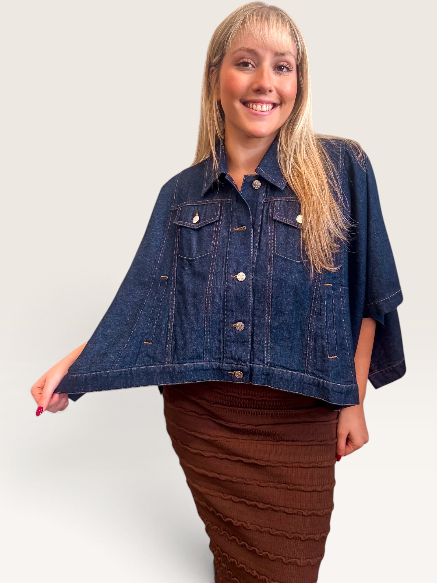 Denim Cape Jacket