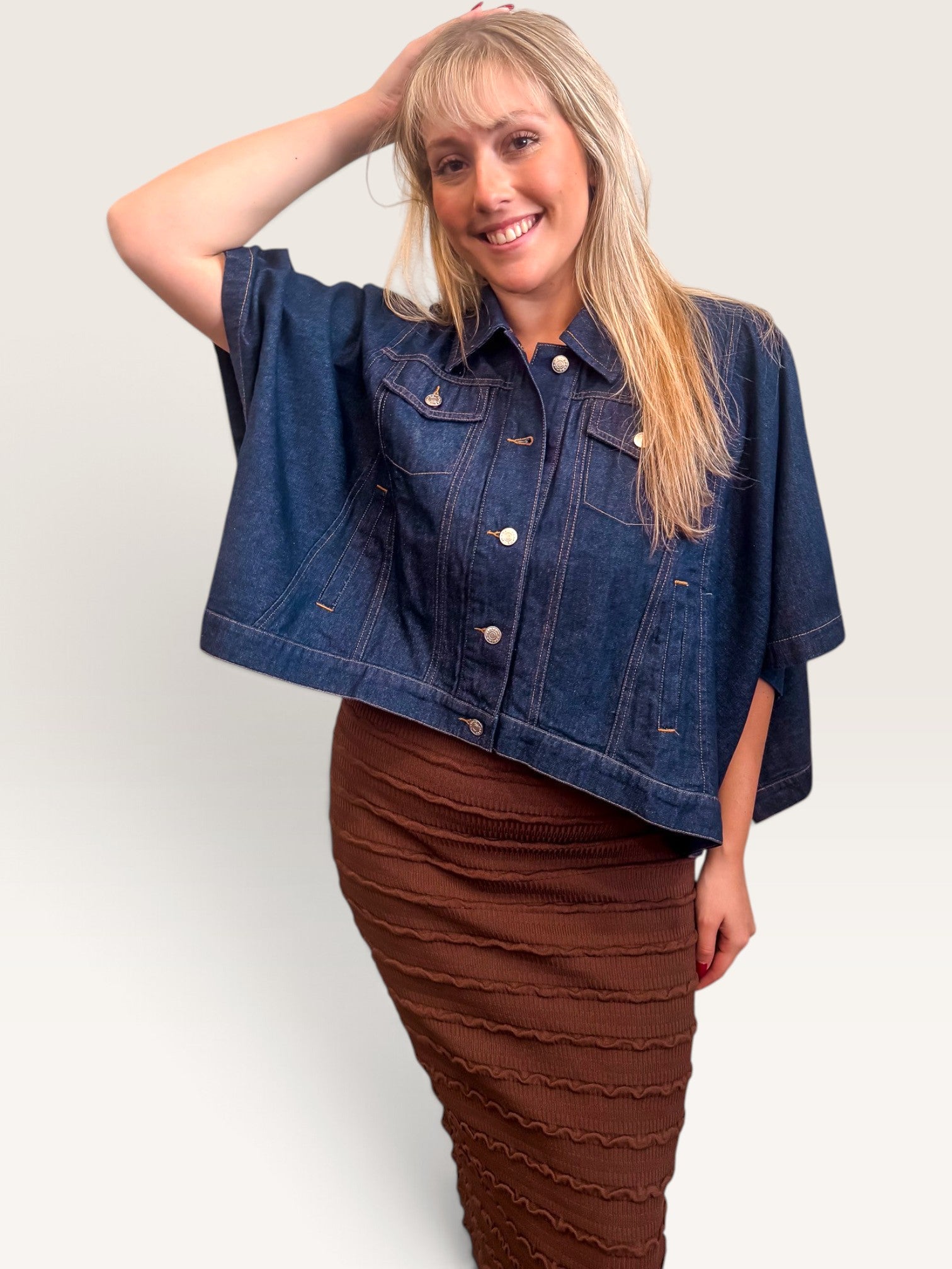 Denim Cape Jacket