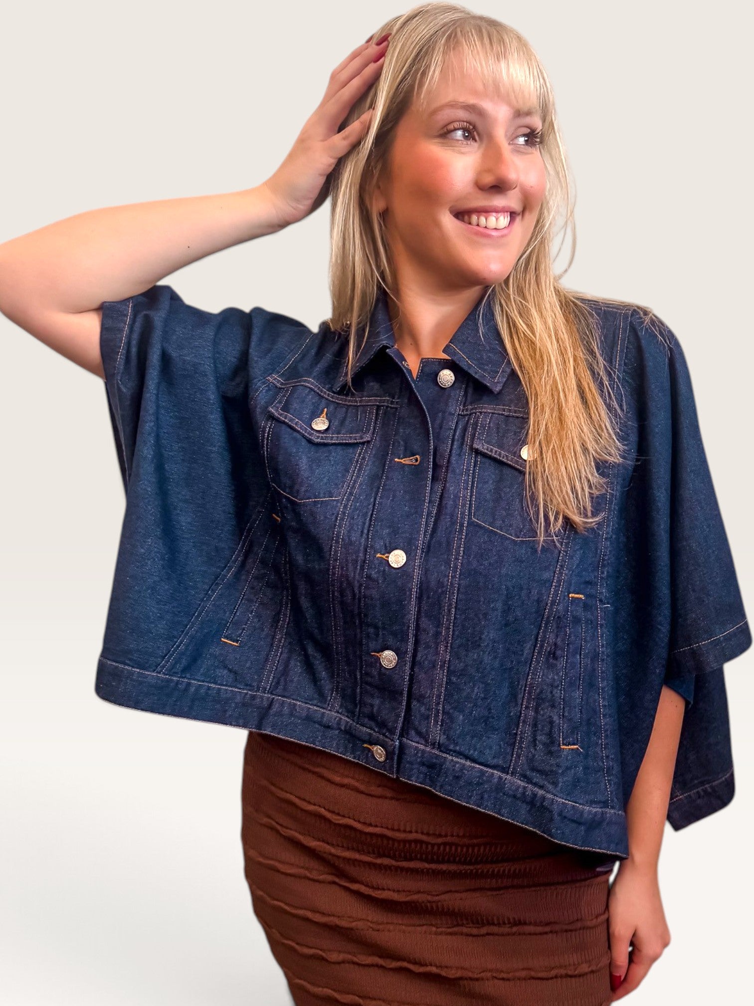Denim Cape Jacket