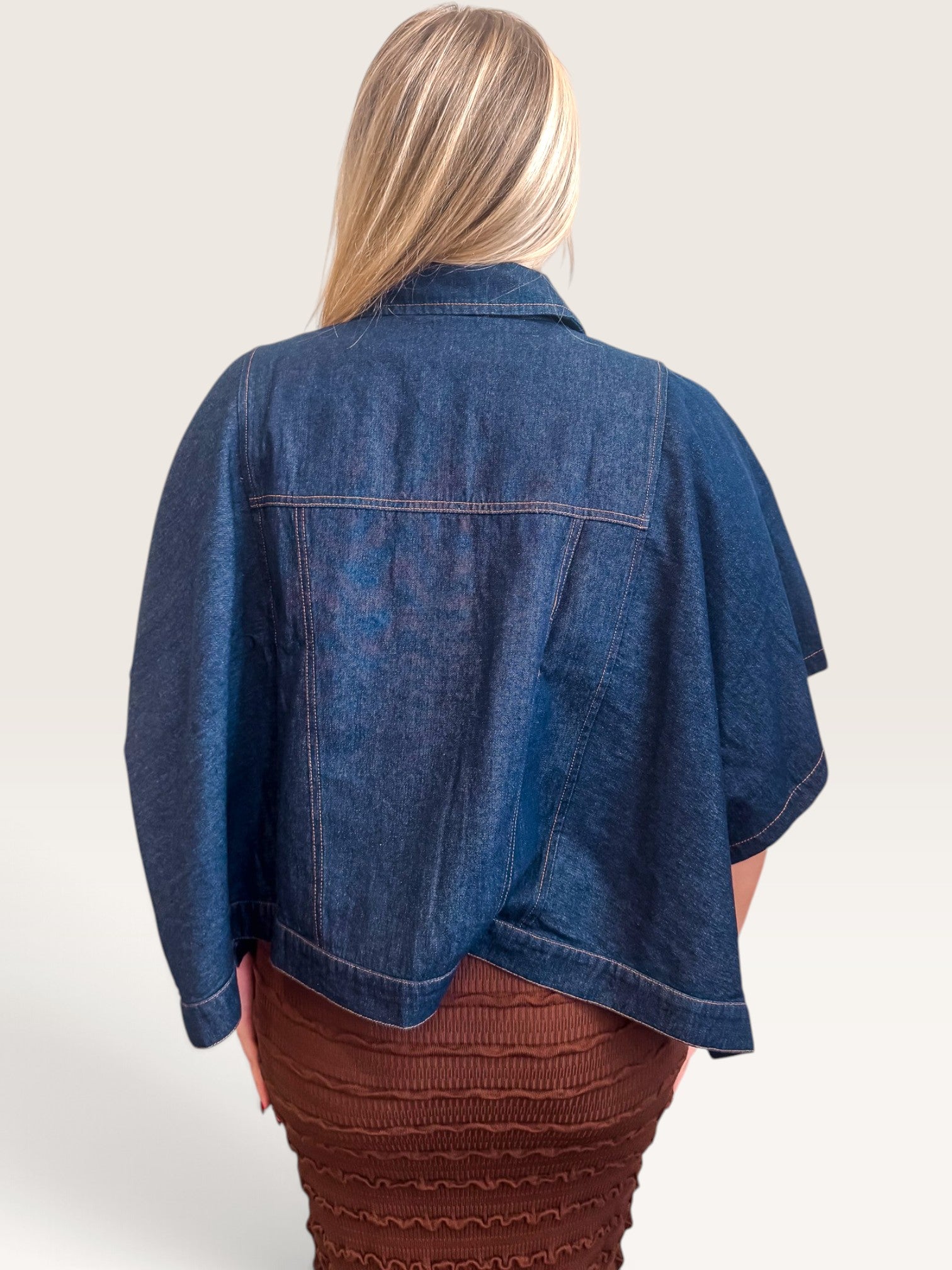 Denim Cape Jacket