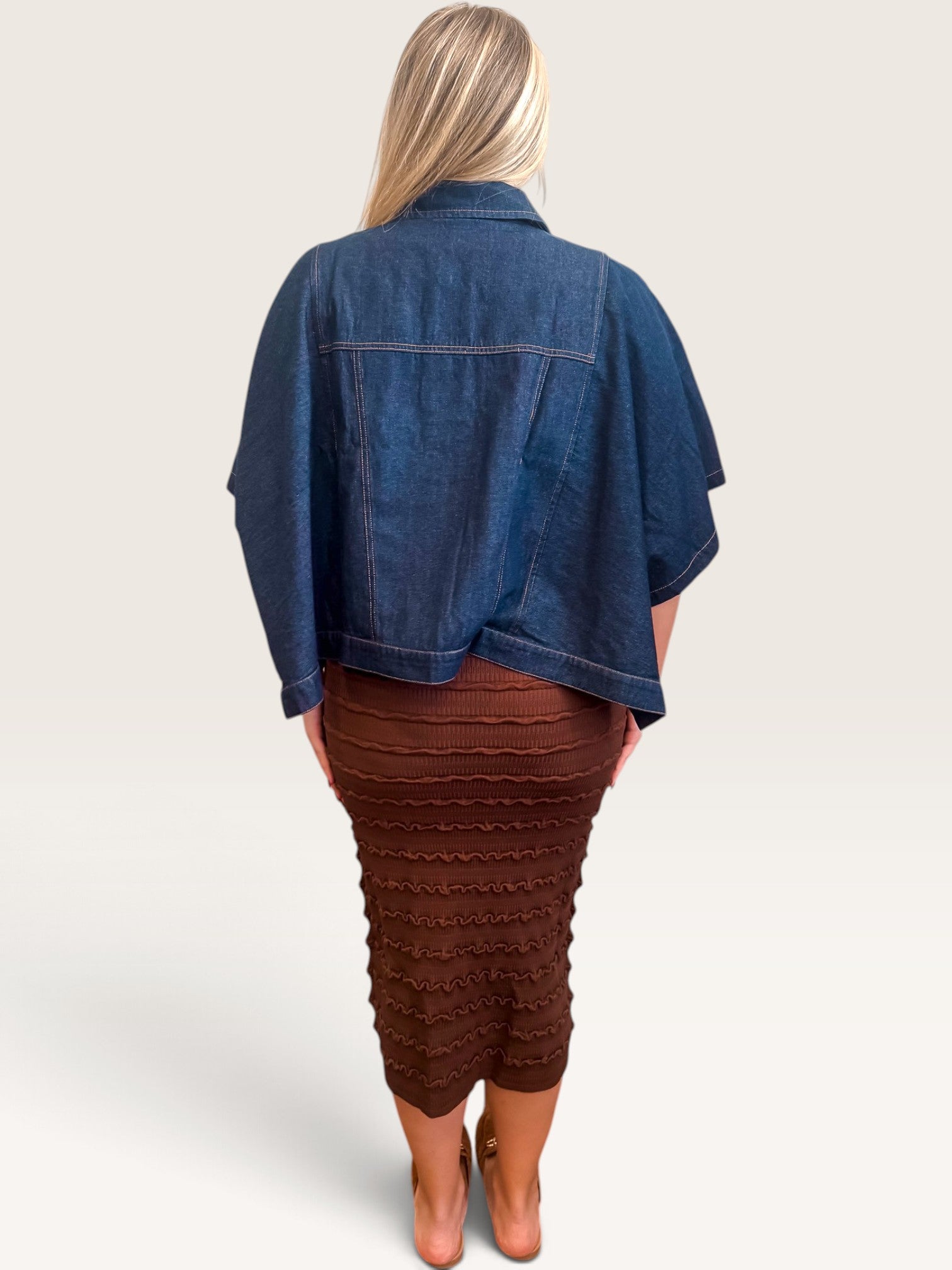 Denim Cape Jacket