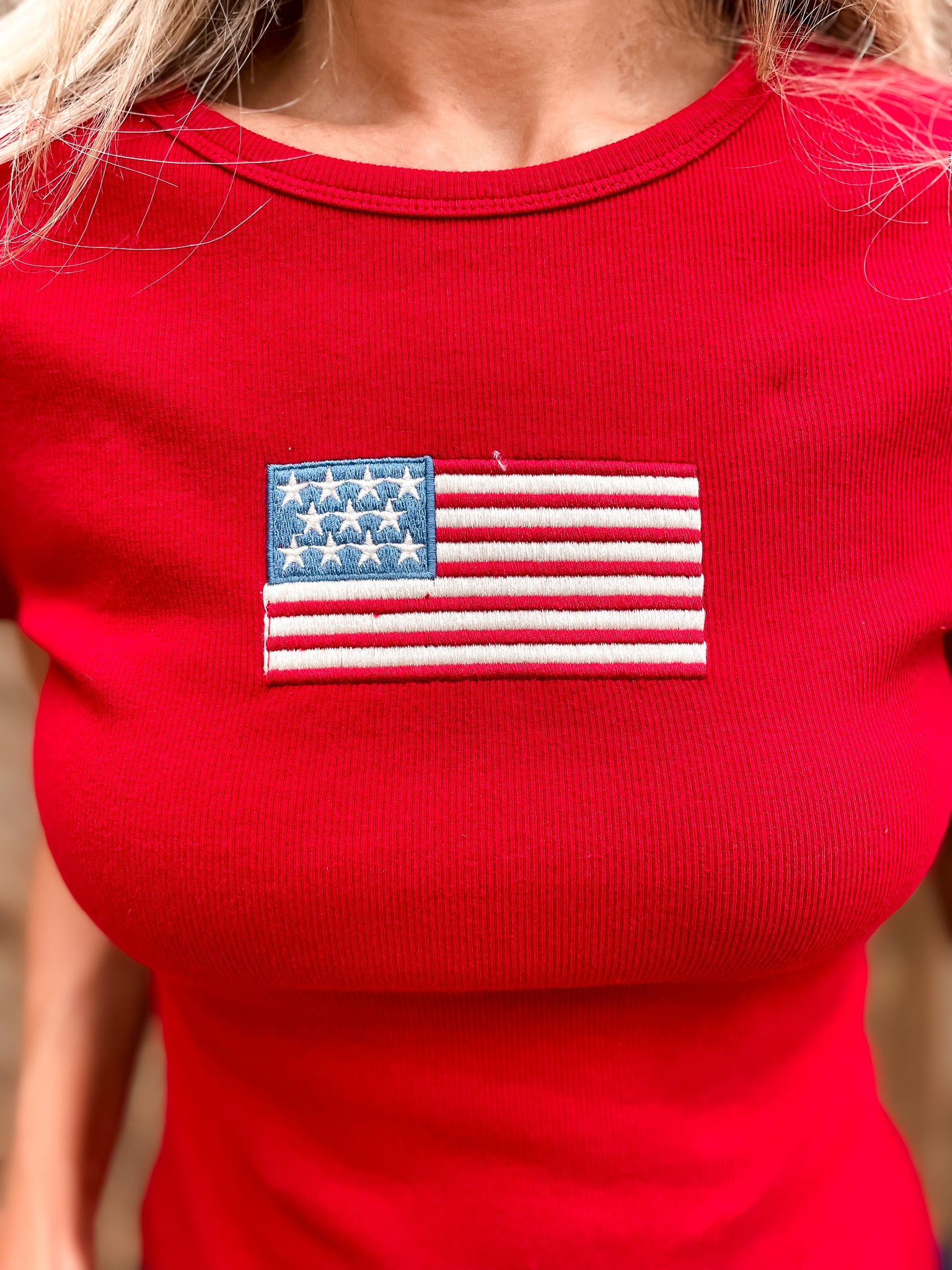 American Flag Tee - Red