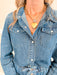 Tie Front Denim Shirt - Dark Denim - Tucker Brown