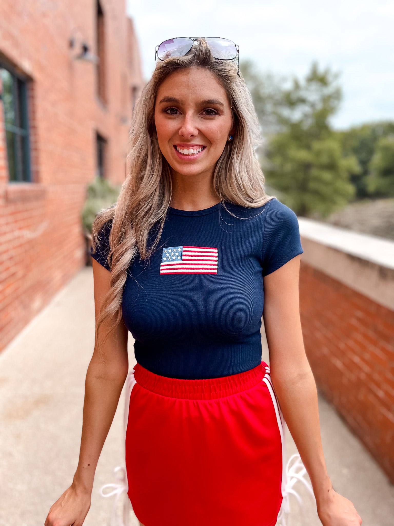 American Flag Tee - Navy