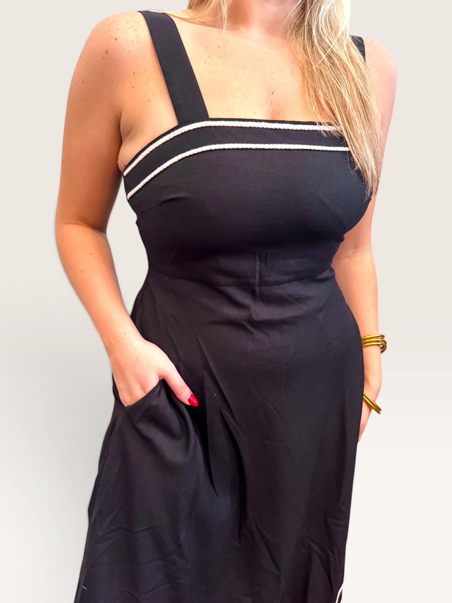 Rylee Embroidered Dress - Black